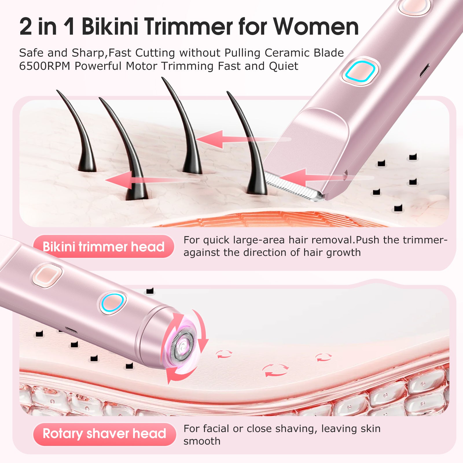 Dual-Head Bikini Hair Shaver.
