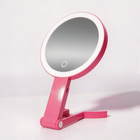 Dual-Sided LED Makeup Mirror – 10X Magnification, 3 Light Modes, Travel-Friendly Design